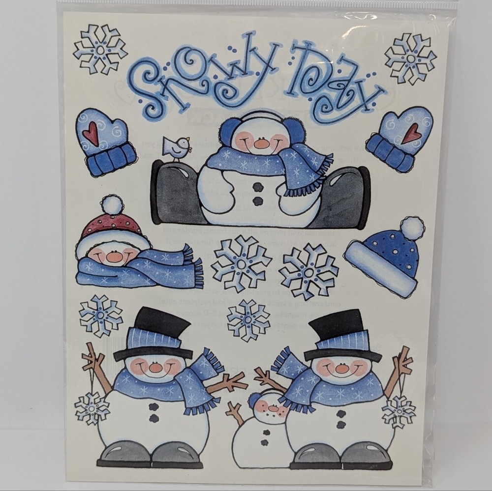 Penny Black Stickers Snowy Day Snowman Mittens Snowflakes Stickeroos